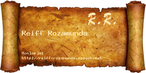 Reiff Rozamunda névjegykártya